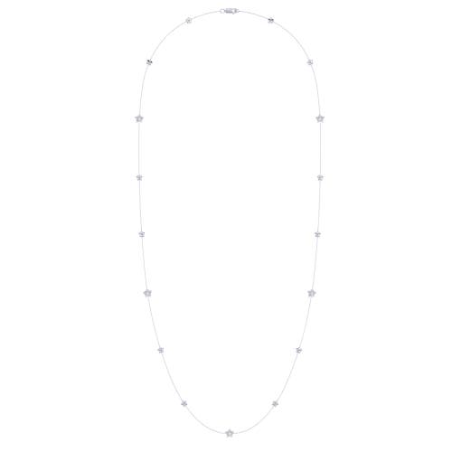 Luvmyjewelry Lucky Star Layered Sterling Silver Diamond Necklace In Silver