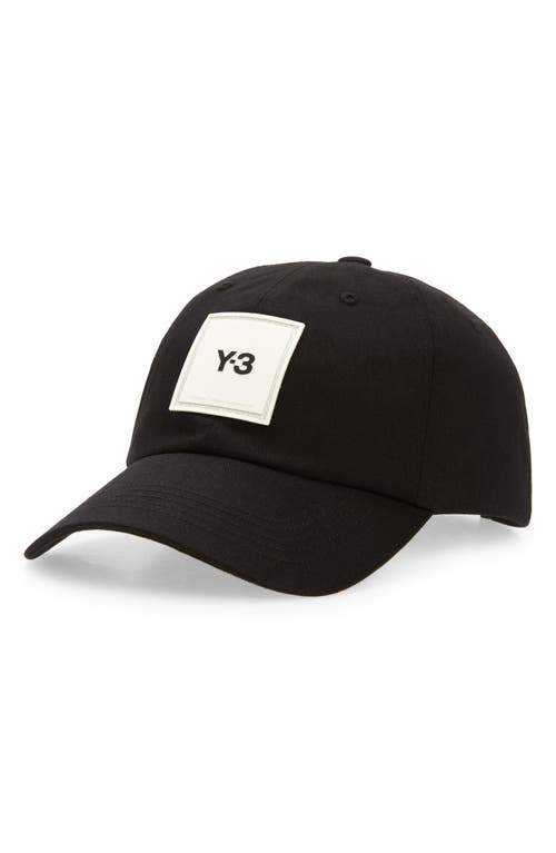 Y-3 Logo Patch Logo Cap in Black