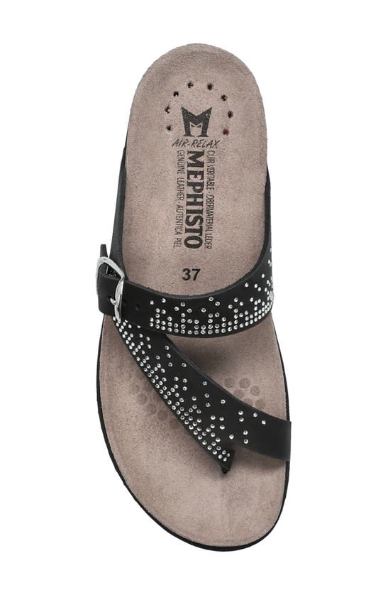 Shop Mephisto Helena Spark Slide Sandal In Black Sandalbuck