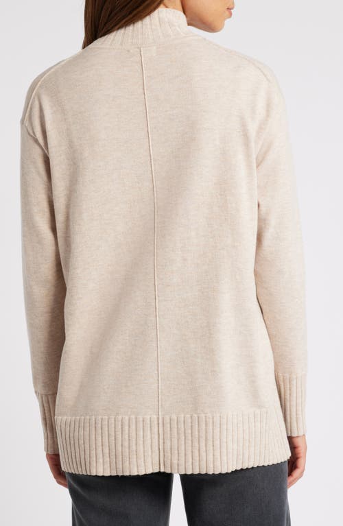 Shop Caslonr Caslon(r) Mock Neck Tunic Sweater In Tan Doeskin Heather