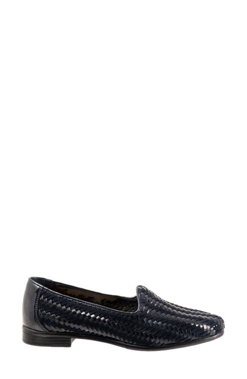 Shop Trotters Liz Iii Flat In Navy/navy Patent