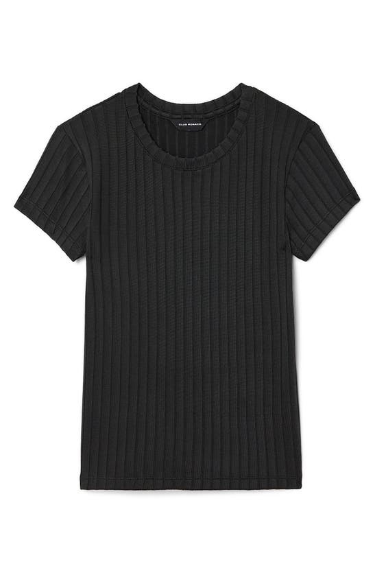 Shop Club Monaco Wide Rib T-shirt In Black/ Noir
