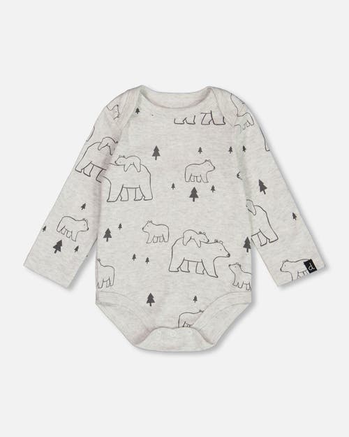 Shop Deux Par Deux Baby Boy's Organic Cotton Bodysuit Gray Mix Printed Bears'