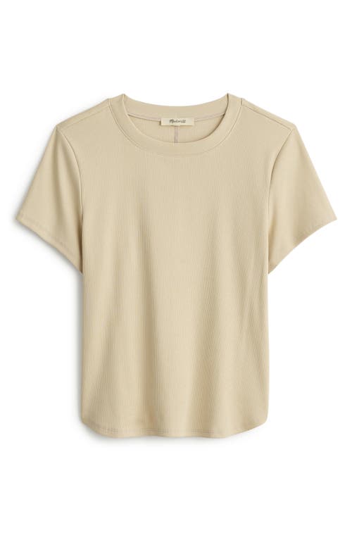 Shop Madewell Crewneck Cotton Rib T-shirt In Toasted Cashew