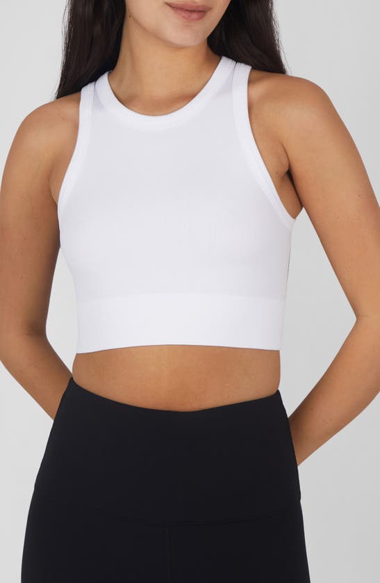 90 Degree By Reflex 3-pack Seamless Ribbed Crop Tank Tops In White