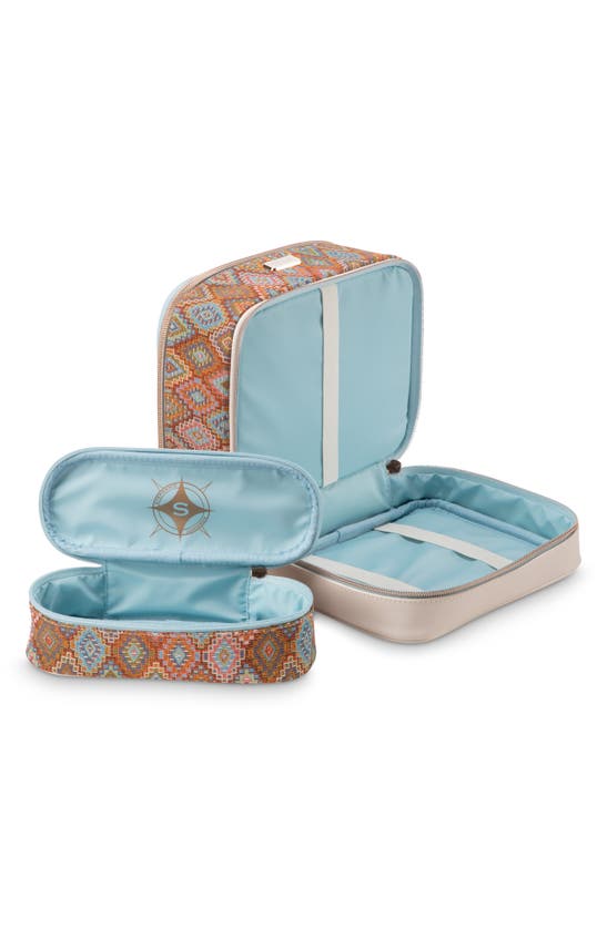 Stephanie Johnson Bodrum Kilim Jenny Train Case In Orange Multi
