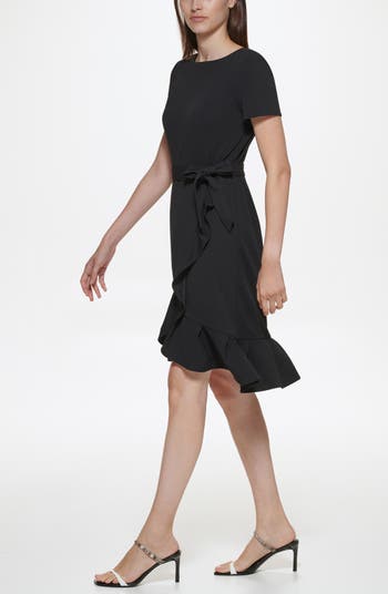 Calvin klein discount ruffle hem dress