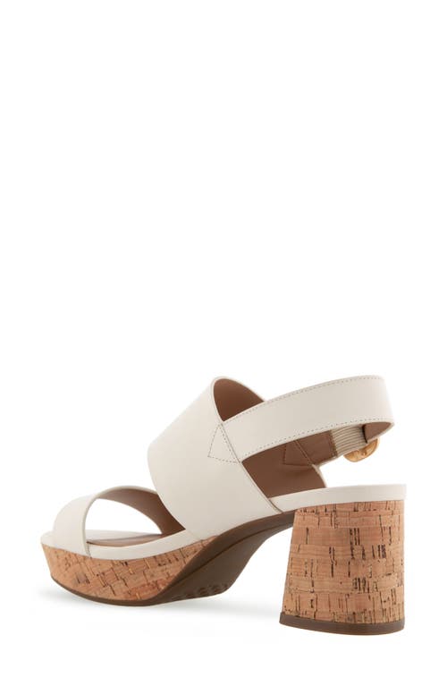 Shop Aerosoles Camera Platform Sandal In Eggnog Leather W/cork