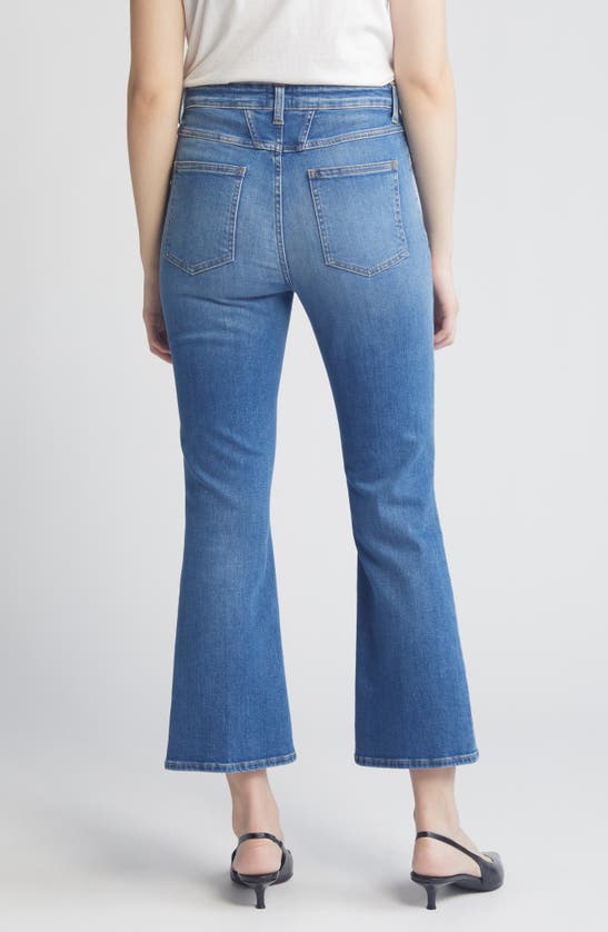 Shop Closed Hi-sun High Waist Ankle Flare Jeans In Mid Blue