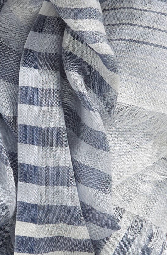 Shop Faherty Variegated Stripe Wrap Scarf In Blue