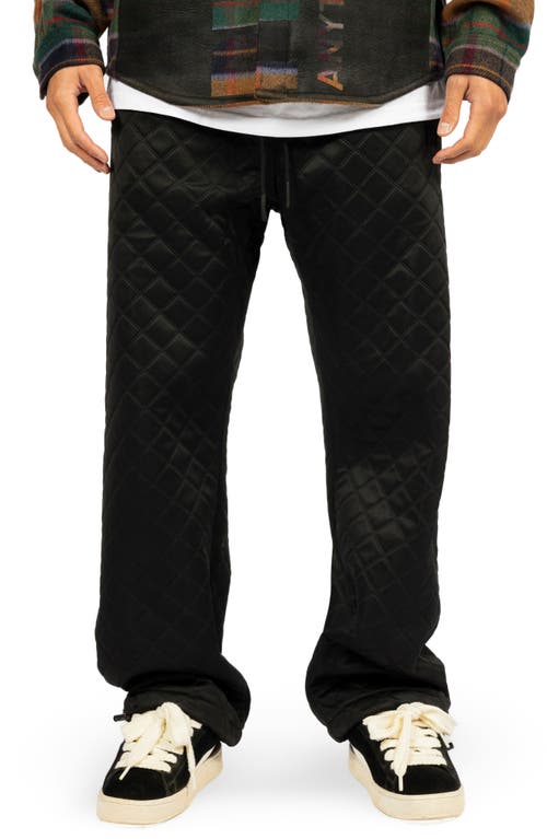 Connect Oversize Quilted Drawstring Pants in Black