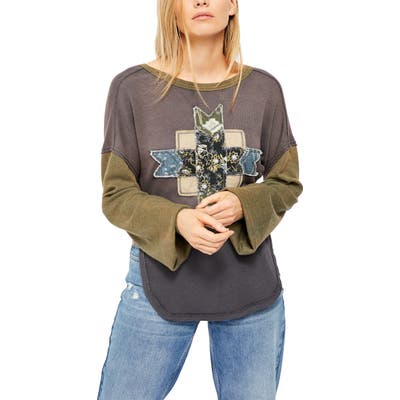 Free People Lone Star Thermal Top, Grey