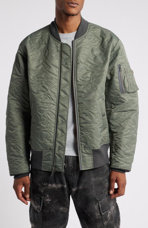 Shop Alpha Industries Camo Quilted Flight Jacket In Field Gray