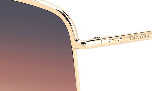 Shop Isabel Marant Wild Metal 62mm Gradient Oversize Rectangular Sunglasses In Rose Gold/grey Pink