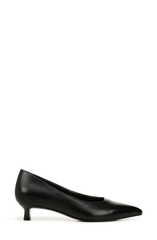 Naturalizer Natalia Womens Cushioned Footbed Pointed Toe Kitten Heels In Black Leather
