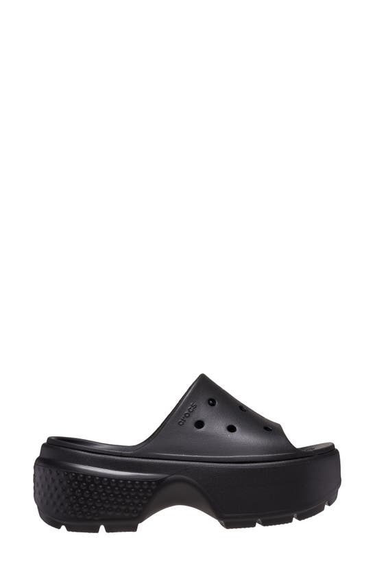 Shop Crocs Stomp Water Resistant Platform Slide Sandal In Black