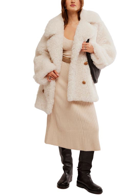 Shop Free People Sophie Faux Fur Peacoat In Blanc De Blanc