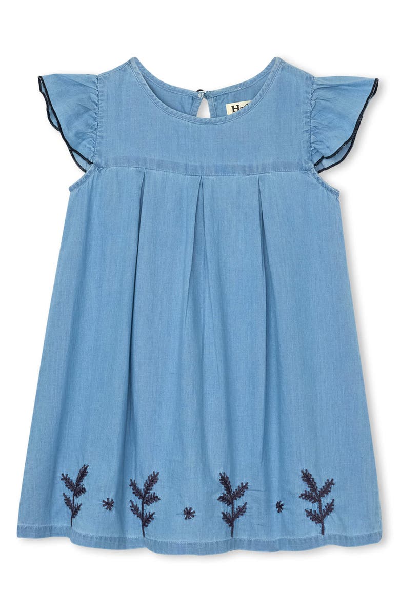 HATLEY Denim Baby Sweetheart Top & Shorts Set, Main, color, Blue