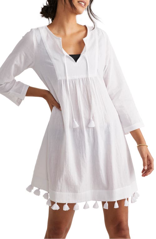 vineyard vines Tassel Tie Cotton Gauze Cover-Up Dress in White Cap