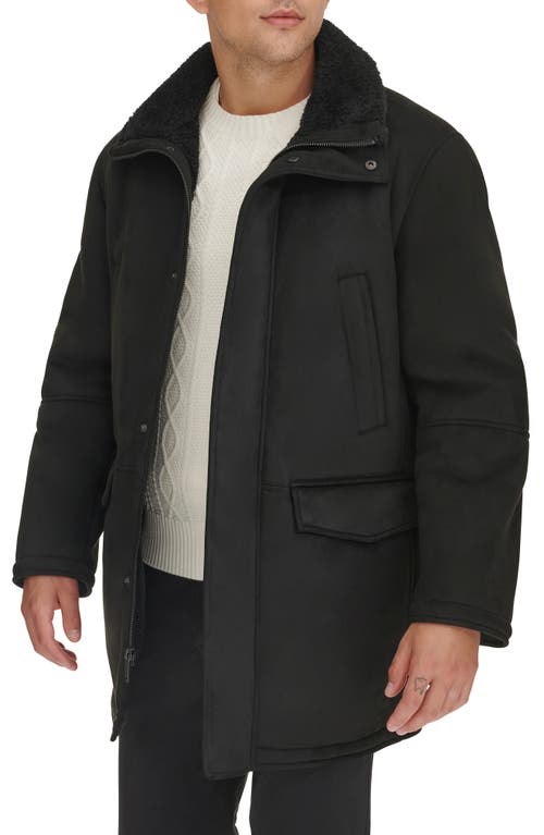 Shop Dockers ® Faux Shearling Walking Coat In Black