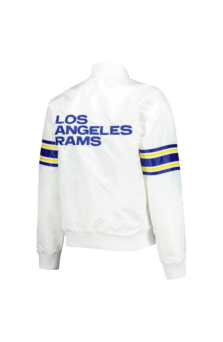 STARTER Women's Starter White Los Angeles Rams Line Up Satin Full-Snap ...