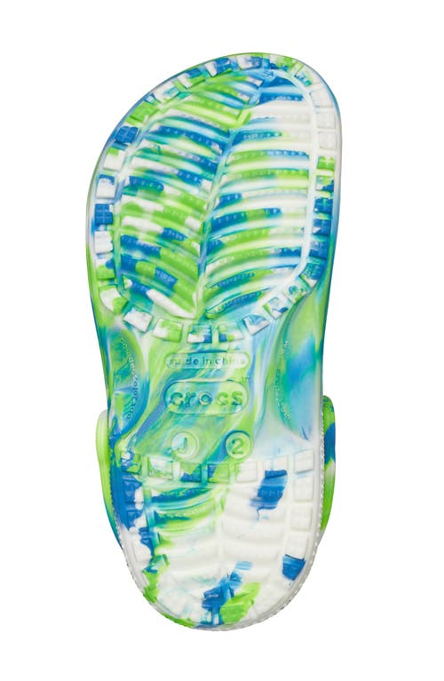 Crocs Kids' Classic Glow-in-the-dark Marbled Clog In Prep Blue Multi
