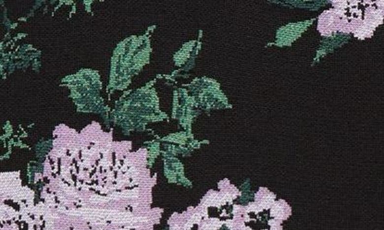 Shop Carolina Herrera Floral Silk Blend Midi Sweater Skirt In Black Multi