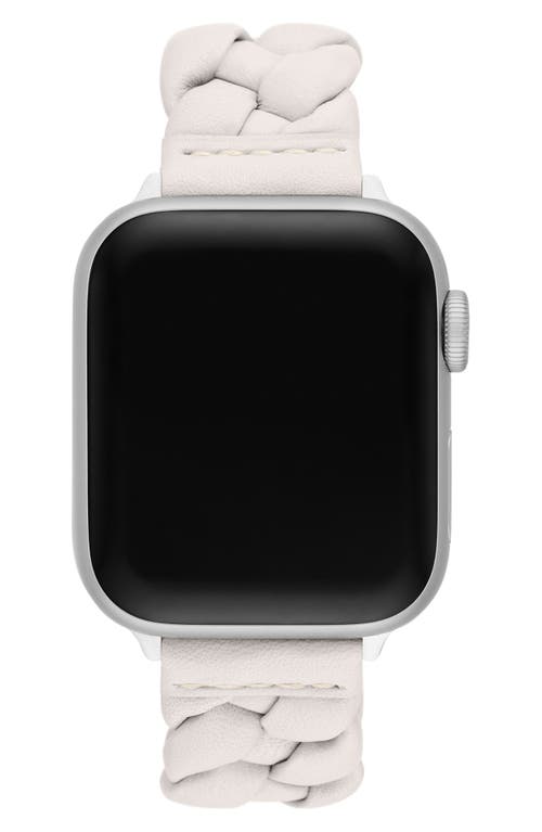 Kate Spade New York Braided Leather Strap For Apple Watch, 38-42mm In White