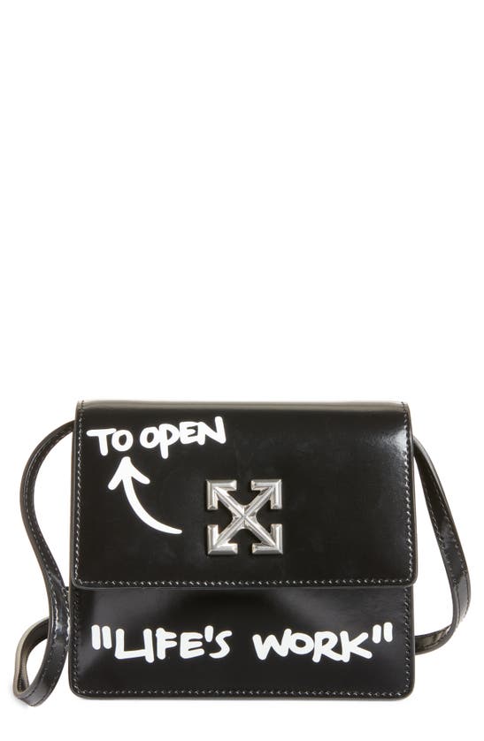 OFF-WHITE JITNEY 0.7 LIFE'S WORK LEATHER CROSSBODY BAG,OWNA093R21LEA0021001