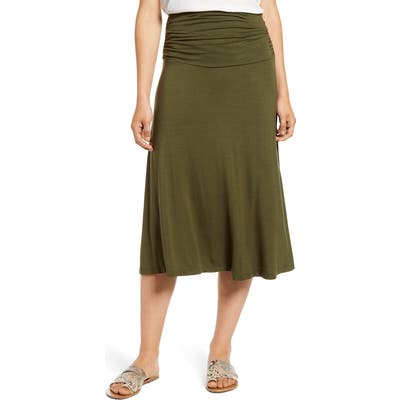 Bobeau Andie Convertible Knit Skirt, Green