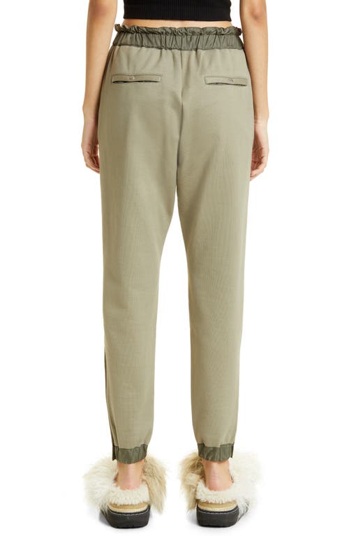 Shop Sacai Cotton Jersey Sweatpants In L/khaki