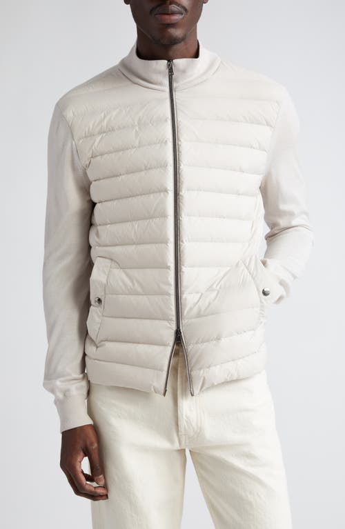 Herno Cloud Mixed Media Down Jacket Stone at Nordstrom, Us