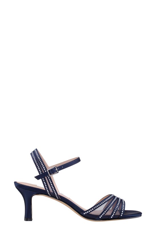 Shop Nina Nathyn Crystal Embellished Sandal In Navy