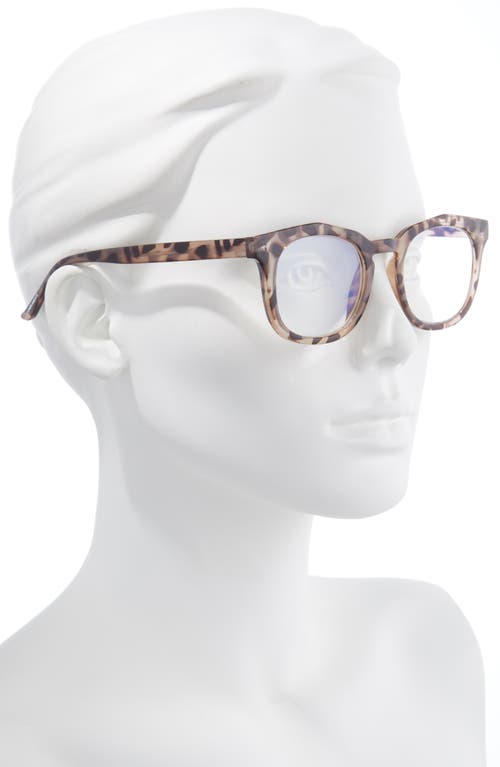 Diff Rowan 50mm Small Blue Light Blocking Reading Glasses In Beige Tortoise/clear