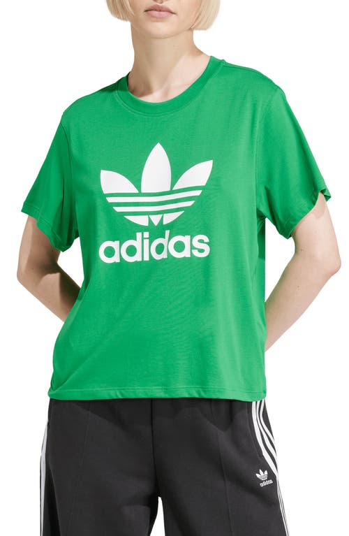 adidas Adicolor Trefoil Lifestyle Boxy Graphic T-Shirt Green/White at Nordstrom,