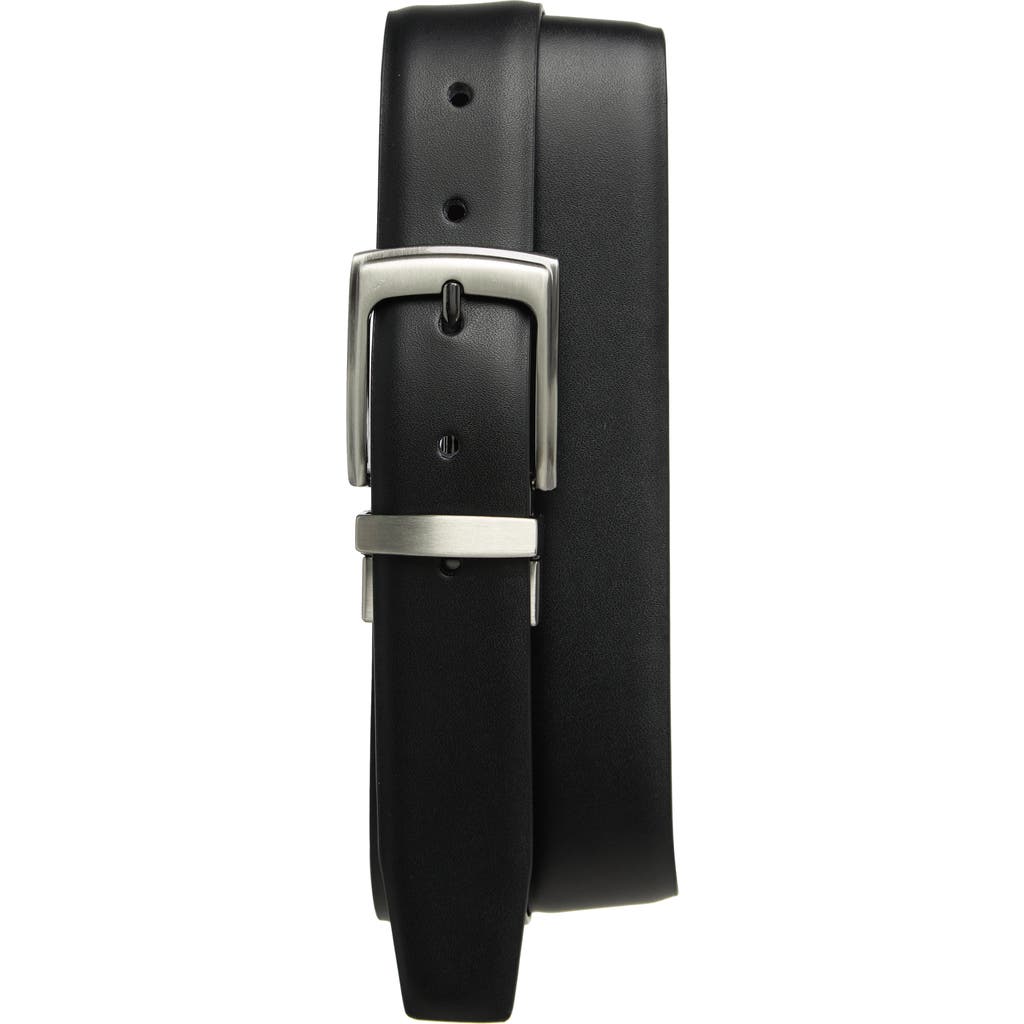 Shop Duchamp Reversible Leather Dress Belt In Black/brown