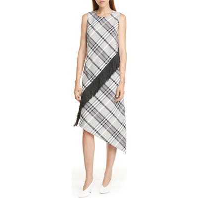 Hugo Kitoni Asymmetrical Plaid Dress, Blue