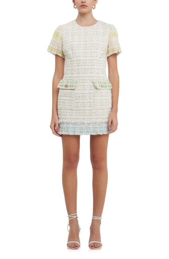 ENDLESS ROSE ENDLESS ROSE COLORBLOCK TWEED MINIDRESS