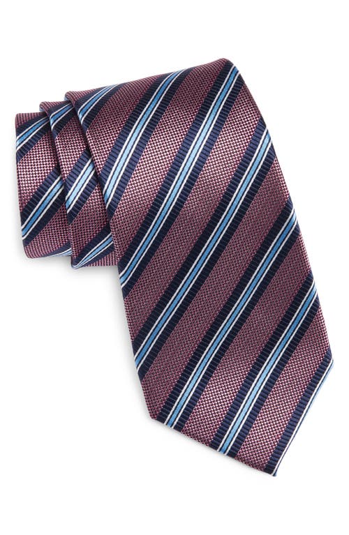 Stripe Silk Tie in Pink