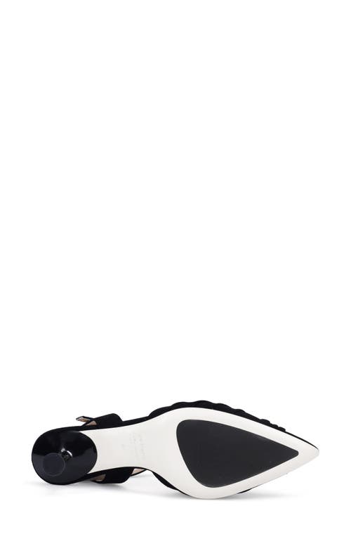 Ron White Quinelle Ankle Strap Pointed Toe Kitten Heel Pump In Onyx Suede