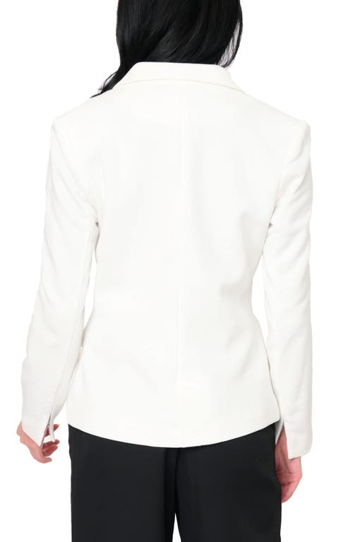 Gibsonlook Double Breasted Cotton Blend Blazer In White