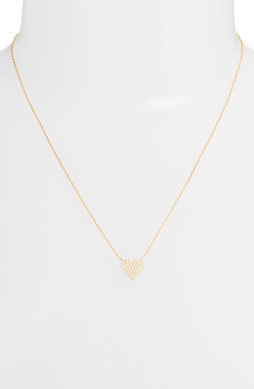 Shop Shymi Mini Pavé Heart Pendant Necklace In Gold/white