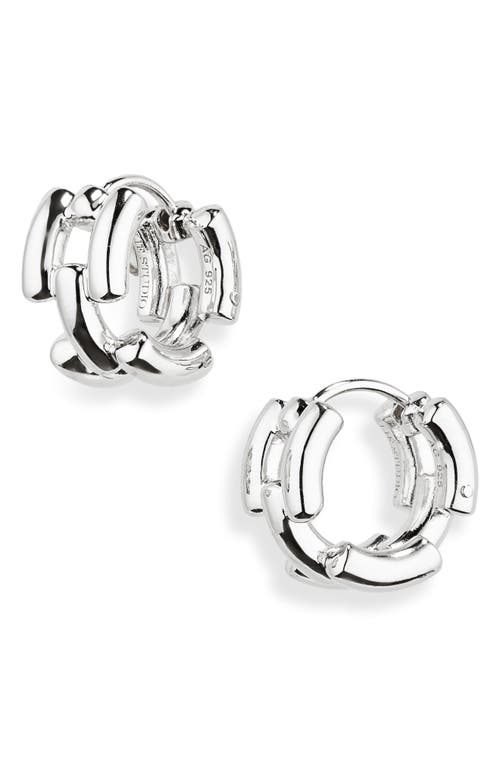 Shop Lie Studio Lié Studio The Johanna Hoop Earrings In Silver