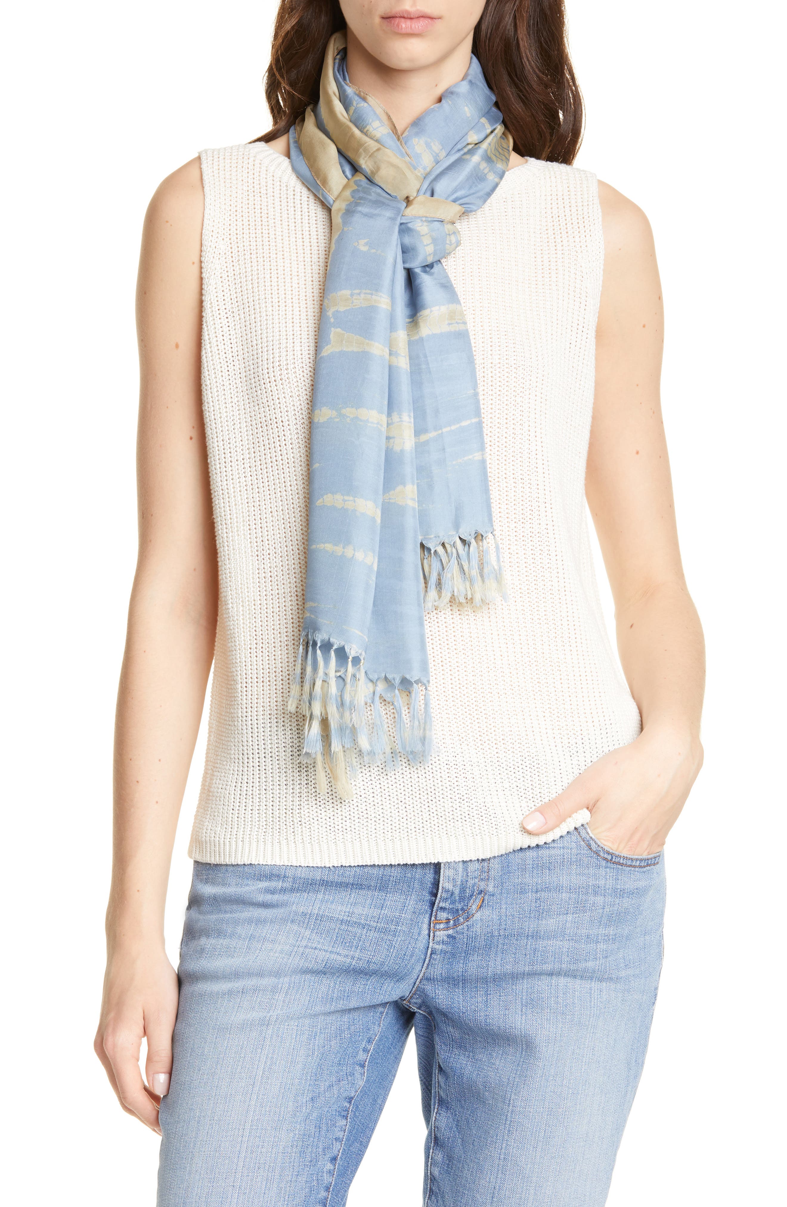 Eileen Fisher Tie Dye Silk Scarf Nordstrom