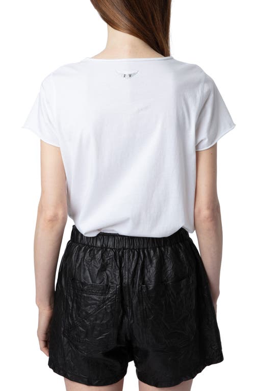 Zadig & Voltaire Diamante Henley Tee In Blanc