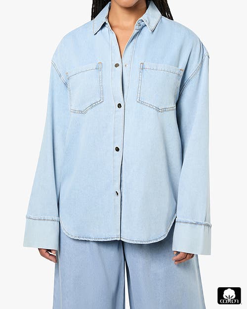 WEWOREWHAT WEWOREWHAT DENIM CUFF SHIRT 