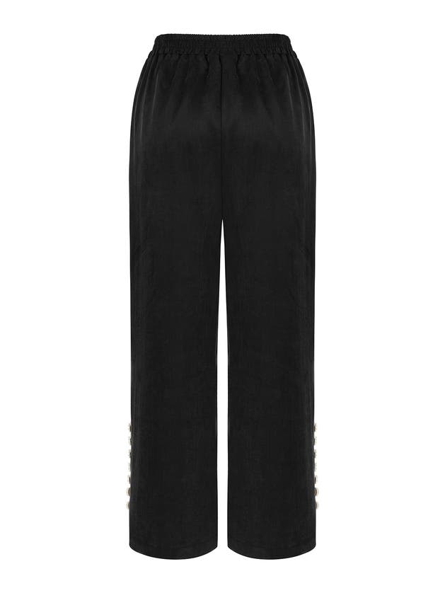 Shop Nocturne Wide Leg Pants In Black