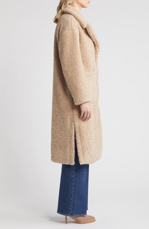 Shop Bcbg Faux Shearling Teddy Coat In Oatmeal