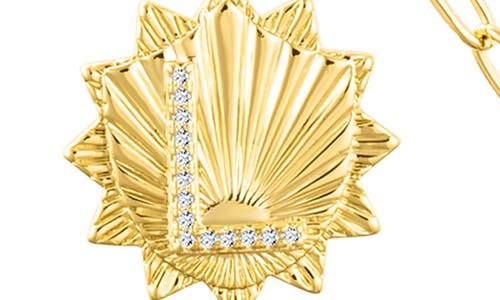 Adornia Initial Cz Pendant Toggle Necklace In Gold-l