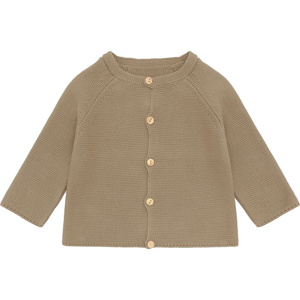 Vild House Of Little Organic Knit Cardigan In Beige-orange Plant Dye